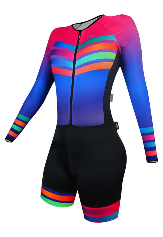 macaquinho ciclismo feminino rainbow