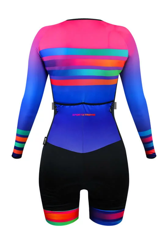 macaquinho ciclismo feminino rainbow