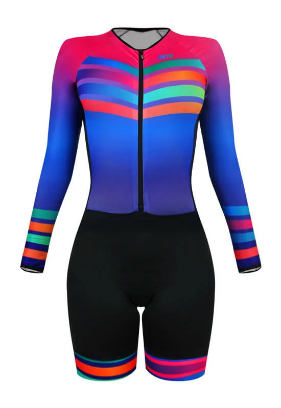 macaquinho ciclismo feminino rainbow