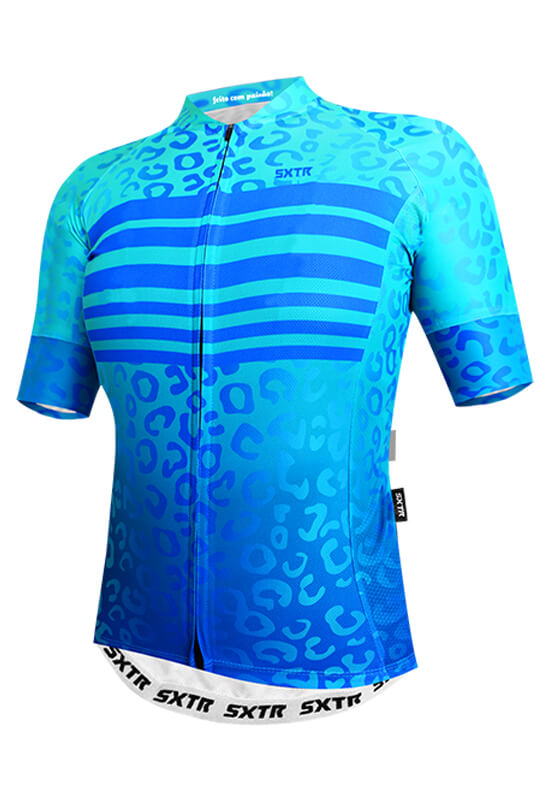 Camisa-animali-azul Camisa Ciclismo Feminina Animali_Azul