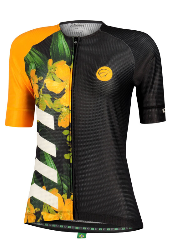 Camisa-Ciclismo-Feminina-Bloom-Amarela-3 Camisa Ciclismo Feminina Bloom_Amarela