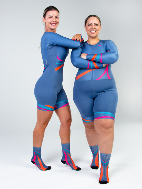 NAIRA E VANESSA Macaquinho Ciclismo Feminino Fenix